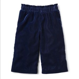Janie&Jack 3T Girls Navy Velvet Wide Leg Pant NWT